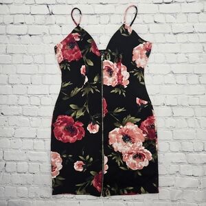 Sexy Floral Black and Pink Women's Haute Monde Dress SIZE:XL